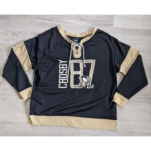 Pro Edge Sz XL Pittsburgh Penguins Hockey Crosby #87 Long Sleeve Shirt Lace